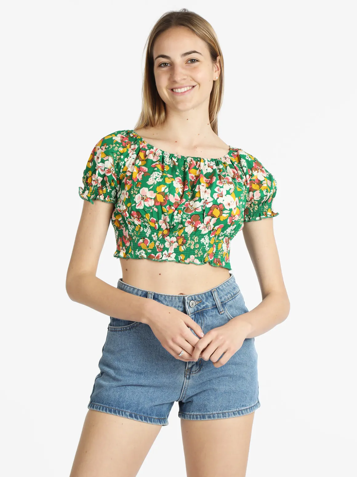 Airisa Blusa a fiori cropped donna
