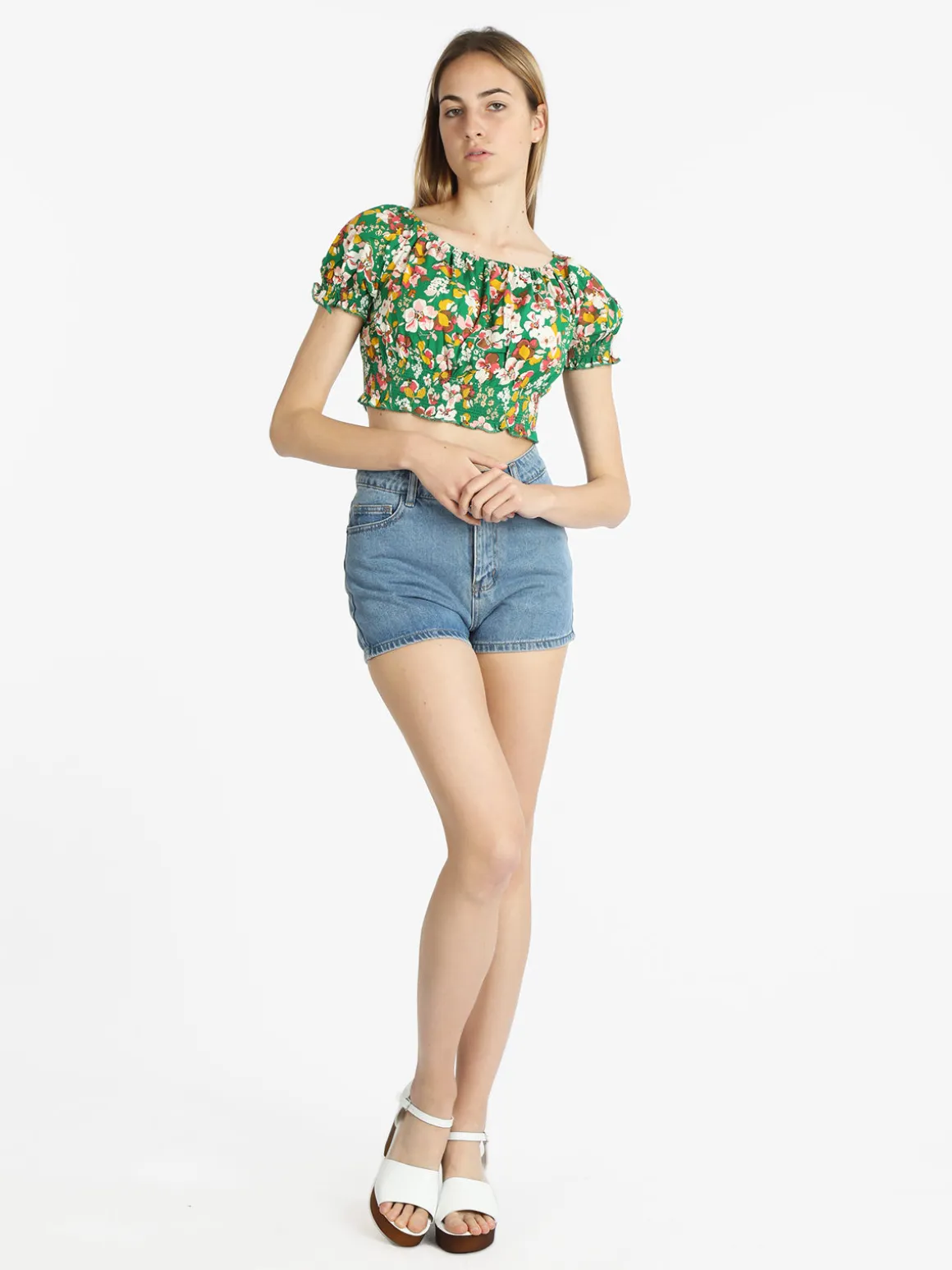 Airisa Blusa a fiori cropped donna