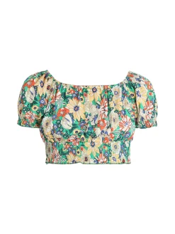 Airisa Top cropped floreale donna