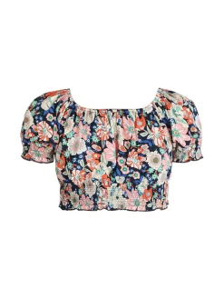 Airisa Top cropped floreale donna