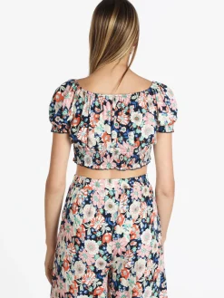 Airisa Top cropped floreale donna