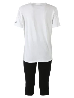 Aki Completo sportivo da donna con t-shirt e leggings a 3/4 - bianco