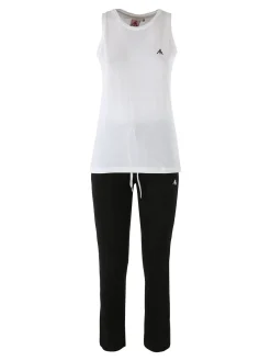 Aki Completo sportivo da donna con canotta e pantaloni - bianco