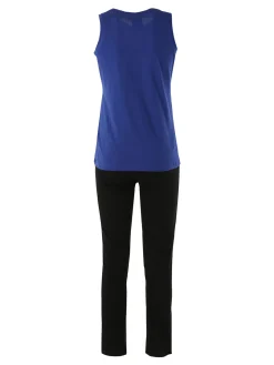 Aki Completo sportivo da donna con canotta e pantaloni - blu