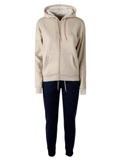 Aki Completo tuta da donna full zip con cappuccio - naturale