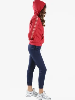 Aki Completo tuta da donna 2 pezzi con cappuccio e interno felpato - rosso