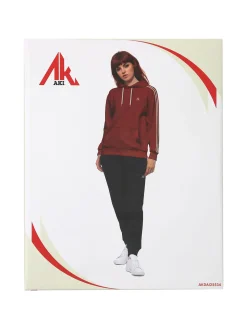 Aki Completo tuta da donna 2 pezzi con cappuccio e interno felpato - rosso