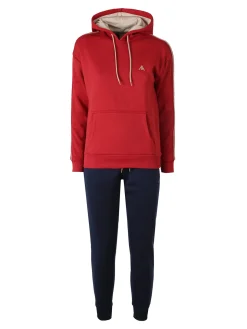 Aki Completo tuta da donna 2 pezzi con cappuccio e interno felpato - rosso