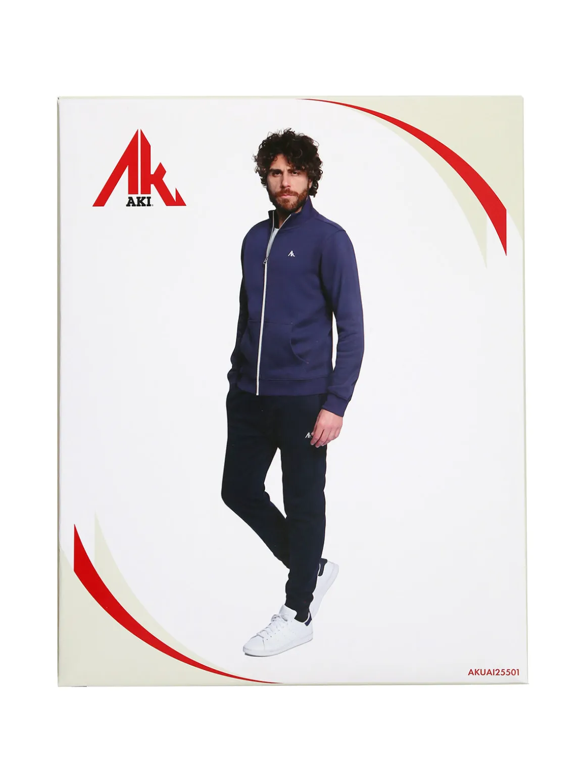 Aki Completo tuta da uomo felpato con zip intera - bluette