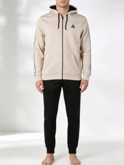 Aki Completo tuta da uomo full zip con cappuccio e interno felpato - naturale
