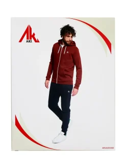 Aki Completo tuta da uomo 2 pezzi full zip con cappuccio - rosso