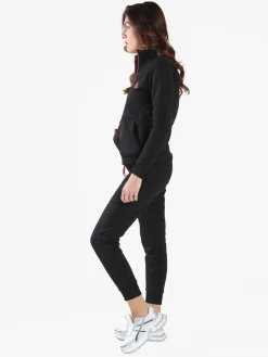 Aki Completo tuta donna 2 pezzi con zip intera e interno felpato - nero