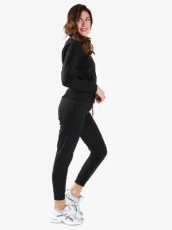 Aki Completo tuta donna 2 pezzi con zip intera e interno felpato - nero