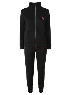 Aki Completo tuta donna 2 pezzi con zip intera e interno felpato - nero