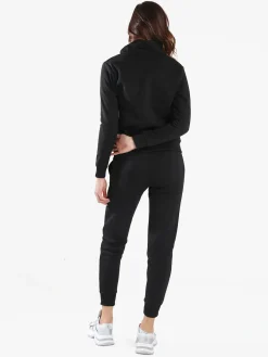 Aki Completo tuta donna 2 pezzi con zip intera e interno felpato - nero