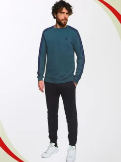 Aki Completo tuta girocollo da uomo con interno felpato - ottanio