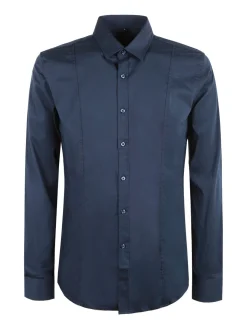Akusawa Camicia uomo slim fit tinta unita