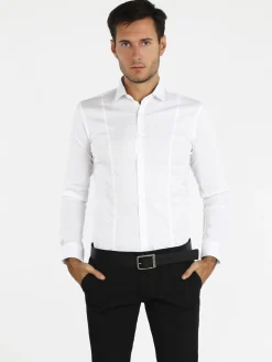 Akusawa Camicia uomo slim fit tinta unita