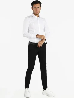 Akusawa Camicia uomo slim fit tinta unita