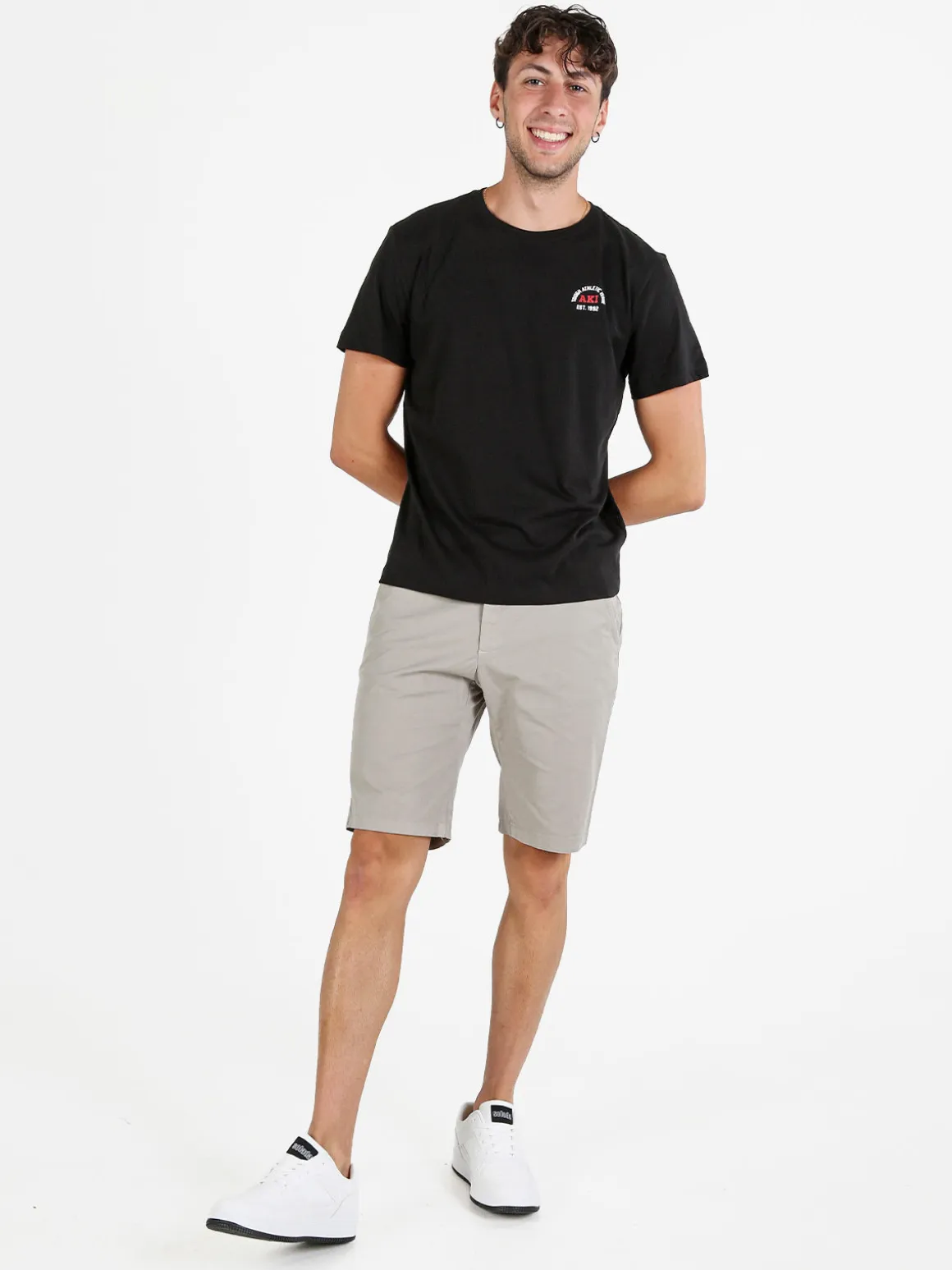 Aky T-shirt uomo girocollo in cotone - nero