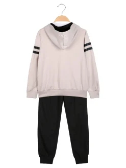 Alta Linea Completo tuta 3 pezzi da bambino con cappuccio e zip - beige