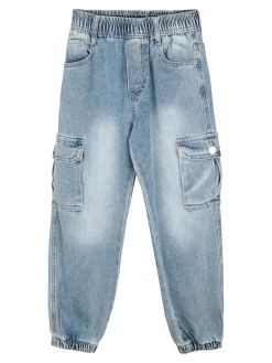 Alta Linea Jeans da bambino cargo con elastico sul finale