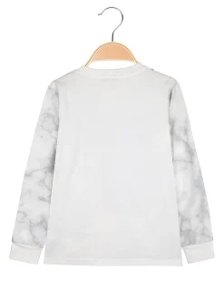Alta Linea T-shirt da bambino a maniche lunghe con stampa - bianco