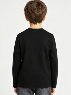 Alta Linea T-shirt da bambino a maniche lunghe con stampa - nero