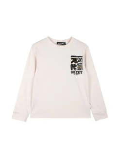 Alta Linea T-shirt maniche lunghe da bambino con stampa sul retro - beige