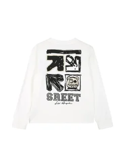 Alta Linea T-shirt maniche lunghe da bambino con stampa sul retro - bianco
