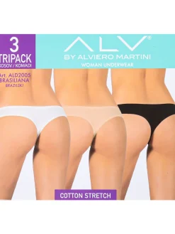 Alviero Martini Confezione da 3 brasiliana donna in cotone stretch