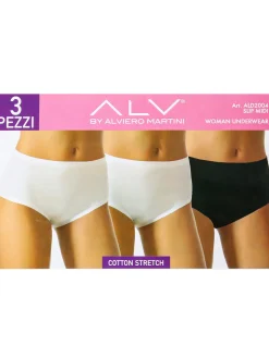 Alviero Martini Confezione da 3 slip midi in cotone stretch
