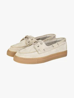 Amerigo Vespucci Mocassini donna in pelle scamosciata con lacci - ghiaccio