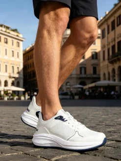 Amerigo Vespucci Sneakers da uomo con lacci elastici - bianco