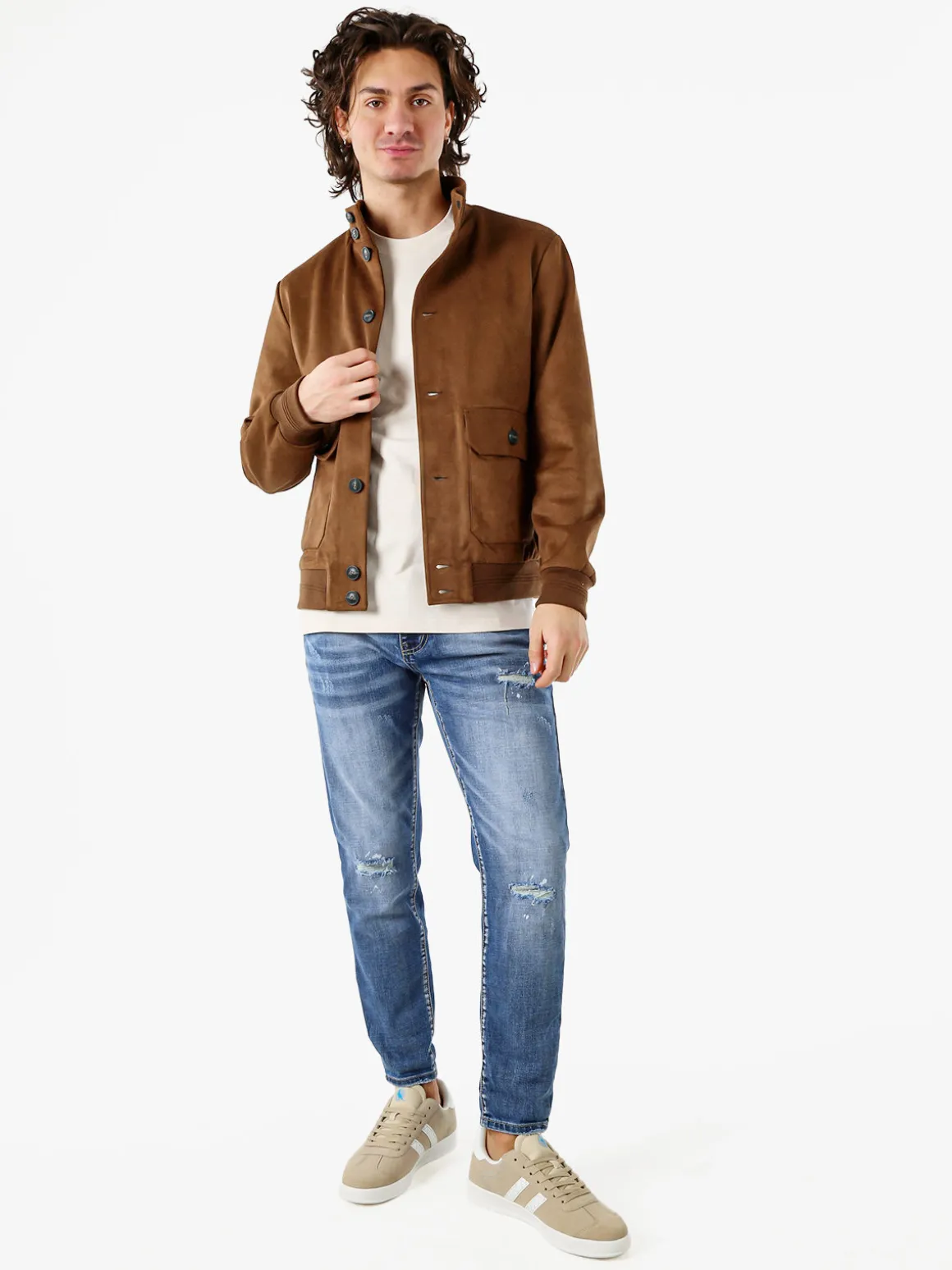 Andrea Falco Jeans da uomo con strappi a vita bassa - jeans