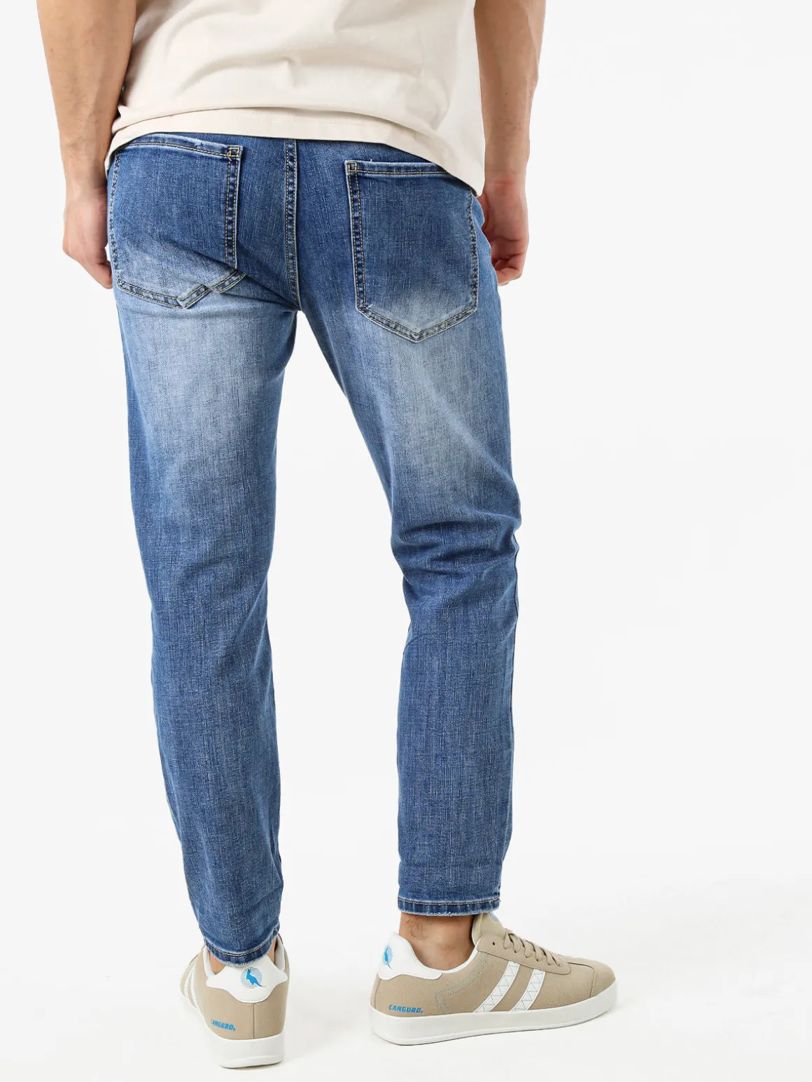 Andrea Falco Jeans da uomo con strappi a vita bassa - jeans