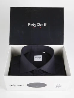 Andy Don B Camicia elegante in cotone blu scuro