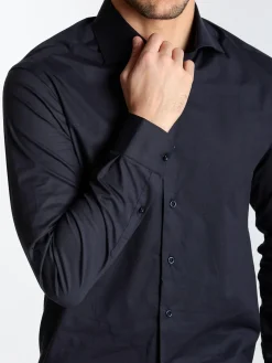 Andy Don B Camicia elegante in cotone blu scuro