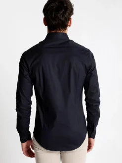 Andy Don B Camicia elegante in cotone blu scuro