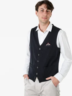 Andy Don B Gilet casual da uomo con bottoni - blu scuro