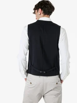 Andy Don B Gilet casual da uomo con bottoni - blu scuro