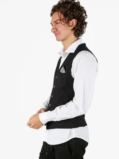Andy Don B Gilet classico da uomo con bottoni - nero