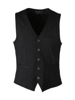 Andy Don B Gilet classico da uomo con bottoni - nero