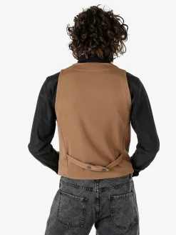 Andy Don B Gilet da uomo con chiusura a doppiopetto - marrone