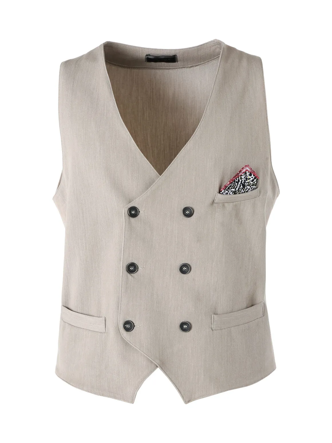 Andy Don B Gilet da uomo con chiusura a doppiopetto - beige