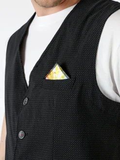 Andy Don B Gilet da uomo elasticizzato con bottoni - nero