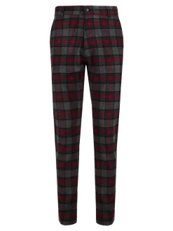Andy Don B Pantalone uomo tartan in misto lana