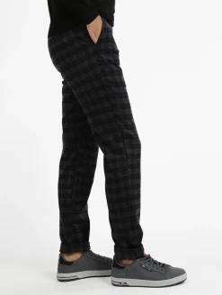 Andy Don B Pantaloni a quadri in misto lana con bretelle