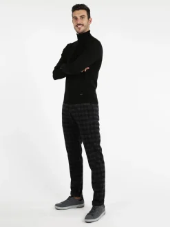 Andy Don B Pantaloni a quadri in misto lana con bretelle