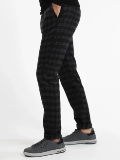 Andy Don B Pantaloni a quadri in misto lana con bretelle